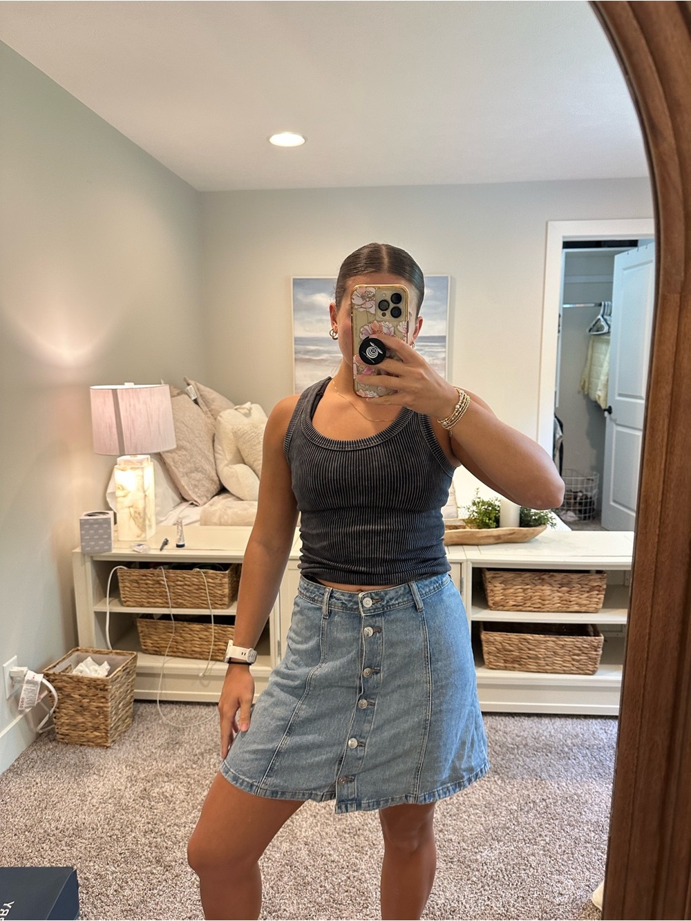 h&m denim skirt